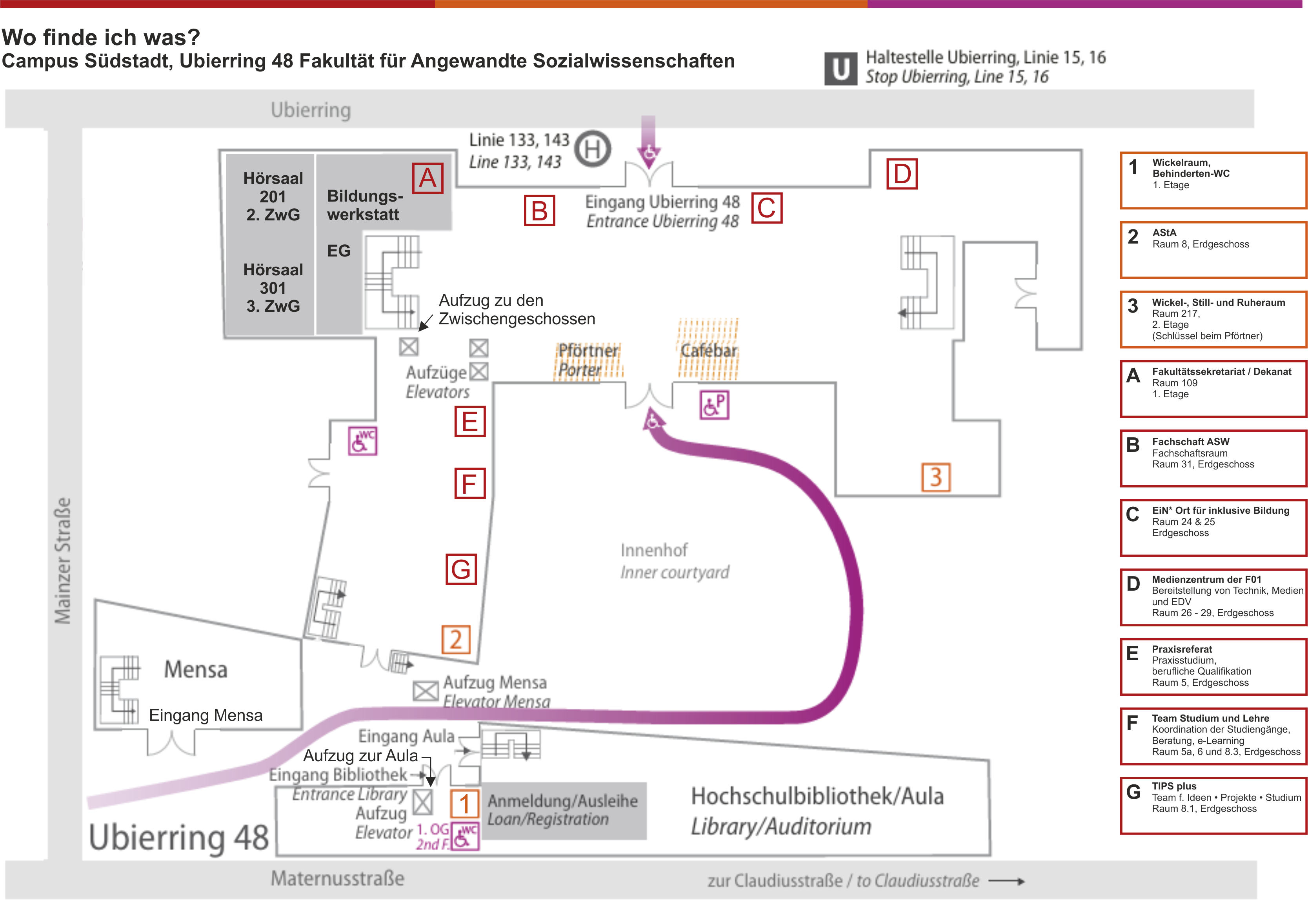 Lageplan Fakultät für Angewnadte Sozialwissenschaften.