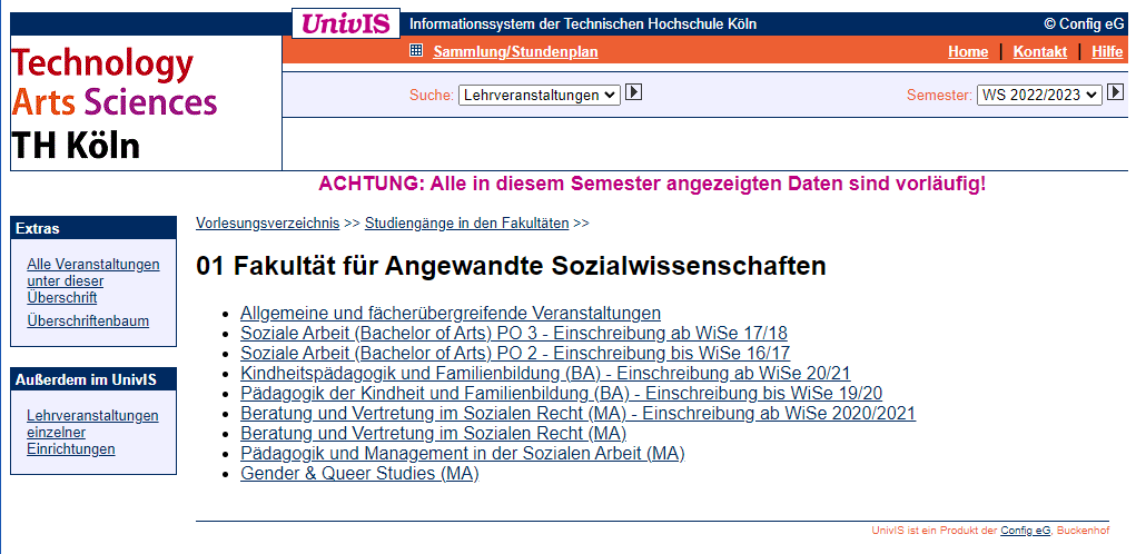 Screen-Shot Univis